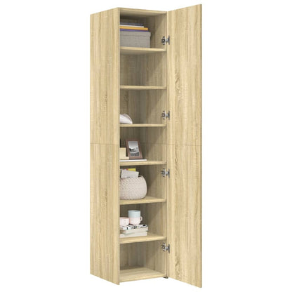 Hoge kast 40x42,5x185 cm bewerkt hout sonoma eikenkleurig