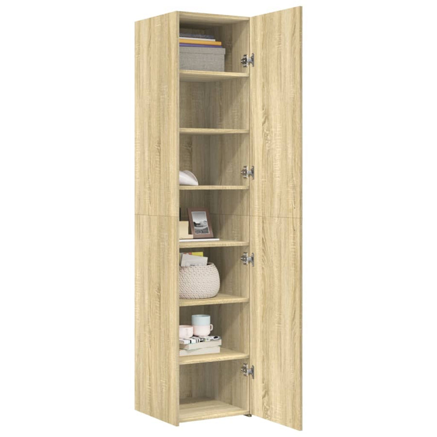 Hoge kast 40x42,5x185 cm bewerkt hout sonoma eikenkleurig