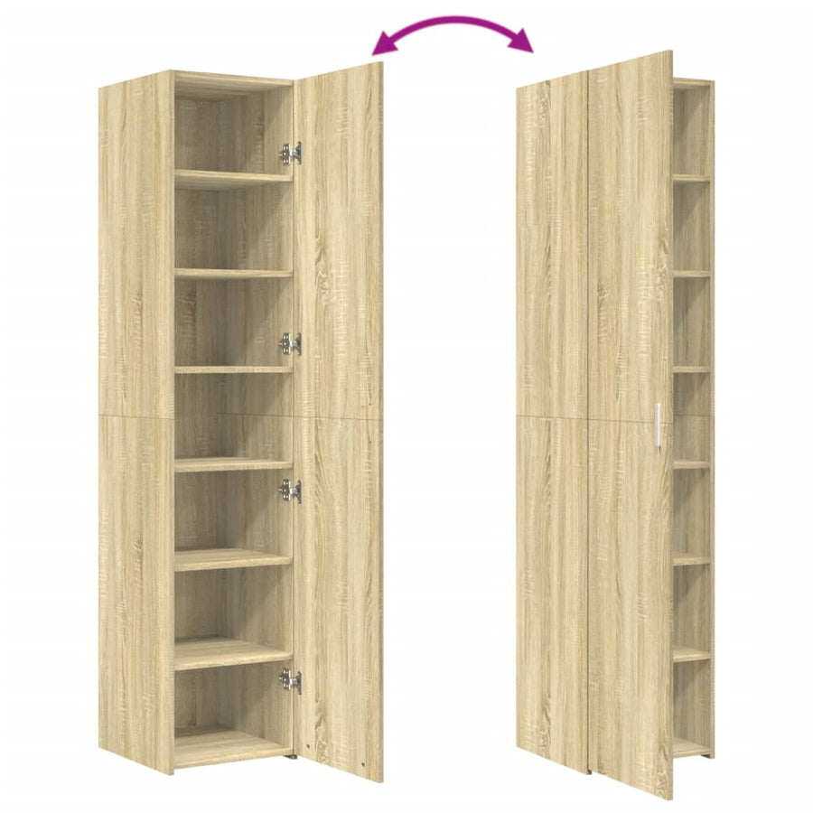 Hoge kast 40x42,5x185 cm bewerkt hout sonoma eikenkleurig
