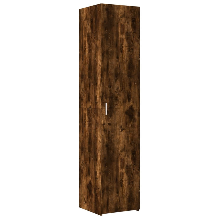 Hoge kast 40x42,5x185 cm bewerkt hout gerookt eikenkleurig