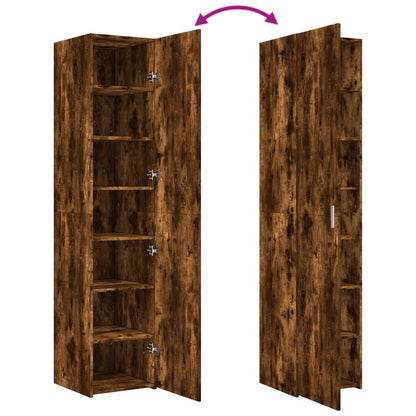 Hoge kast 40x42,5x185 cm bewerkt hout gerookt eikenkleurig