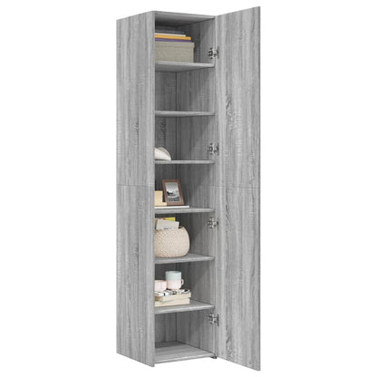 Hoge kast 40x42,5x185 cm bewerkt hout grijs sonoma eikenkleur
