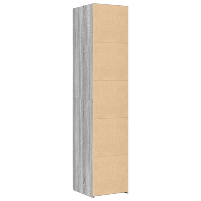 Hoge kast 40x42,5x185 cm bewerkt hout grijs sonoma eikenkleur