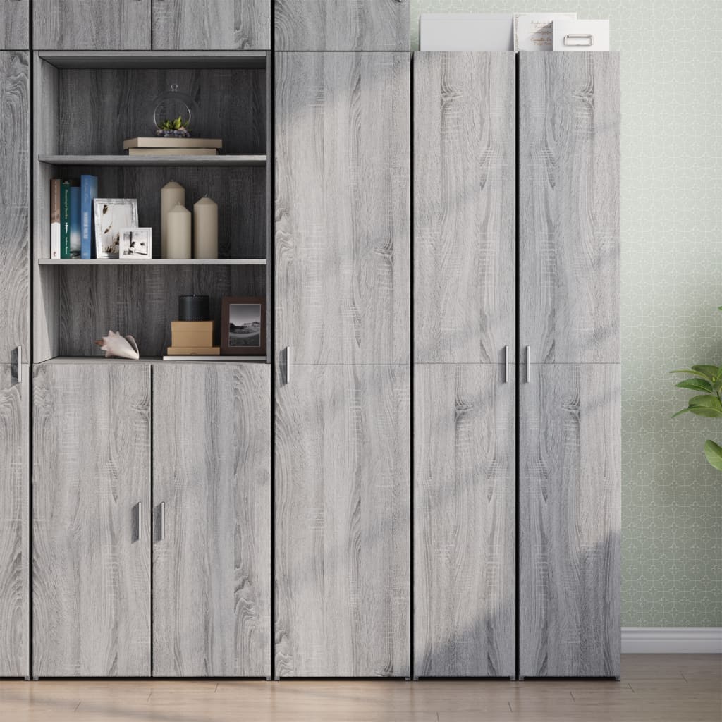 Hoge kast 40x42,5x185 cm bewerkt hout grijs sonoma eikenkleur