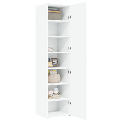 Hoge kast 45x42,5x185 cm bewerkt hout wit