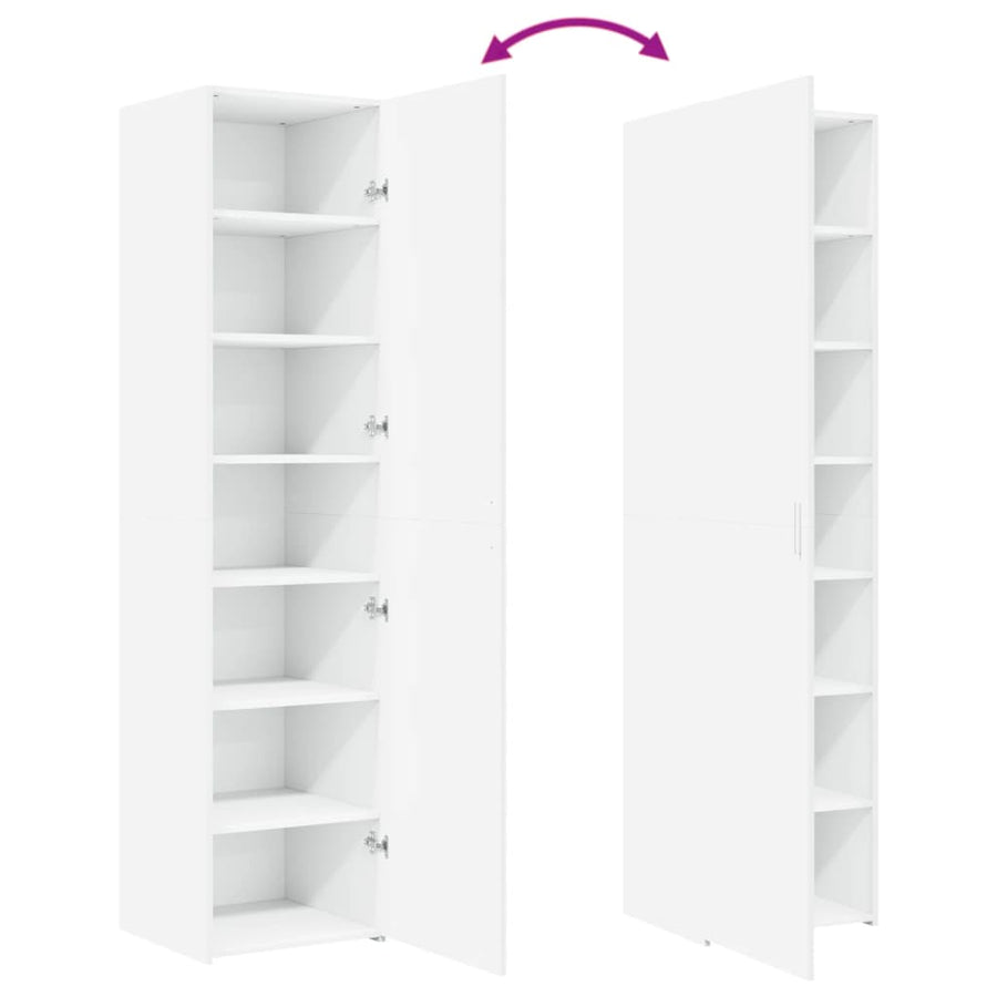 Hoge kast 45x42,5x185 cm bewerkt hout wit