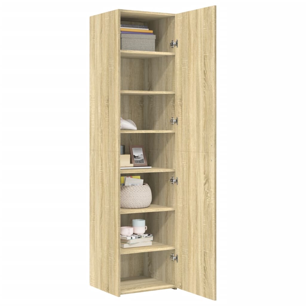 Hoge kast 45x42,5x185 cm bewerkt hout sonoma eikenkleurig