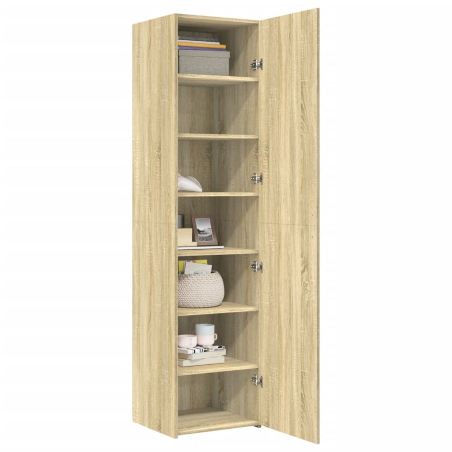 Hoge kast 45x42,5x185 cm bewerkt hout sonoma eikenkleurig