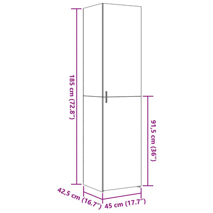 Hoge kast 45x42,5x185 cm bewerkt hout sonoma eikenkleurig