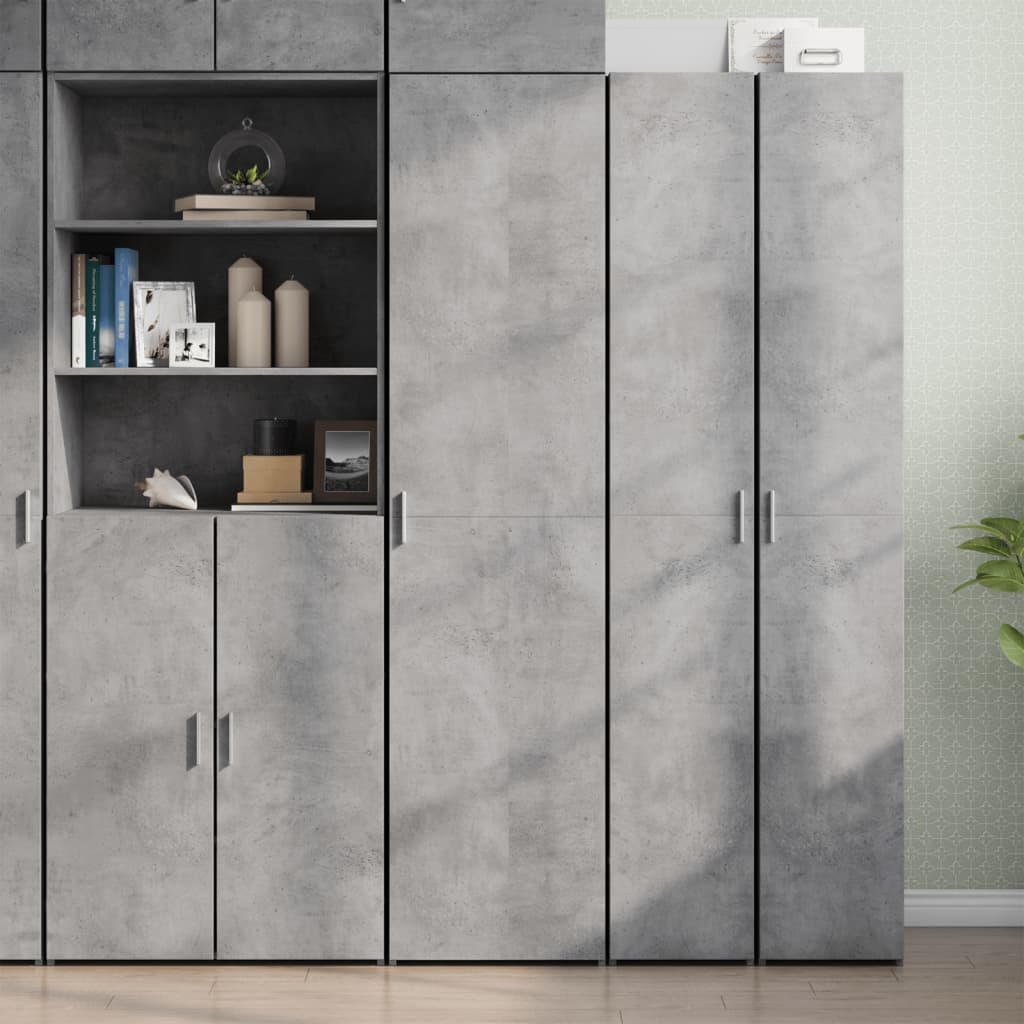 Hoge kast 45x42,5x185 cm bewerkt hout betongrijs