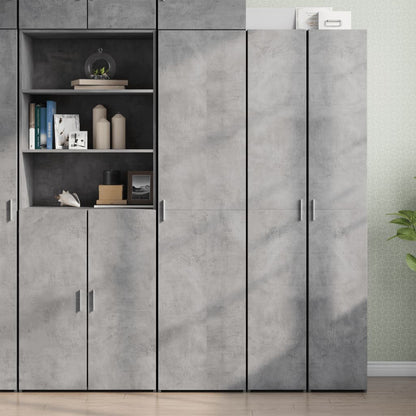 Hoge kast 45x42,5x185 cm bewerkt hout betongrijs