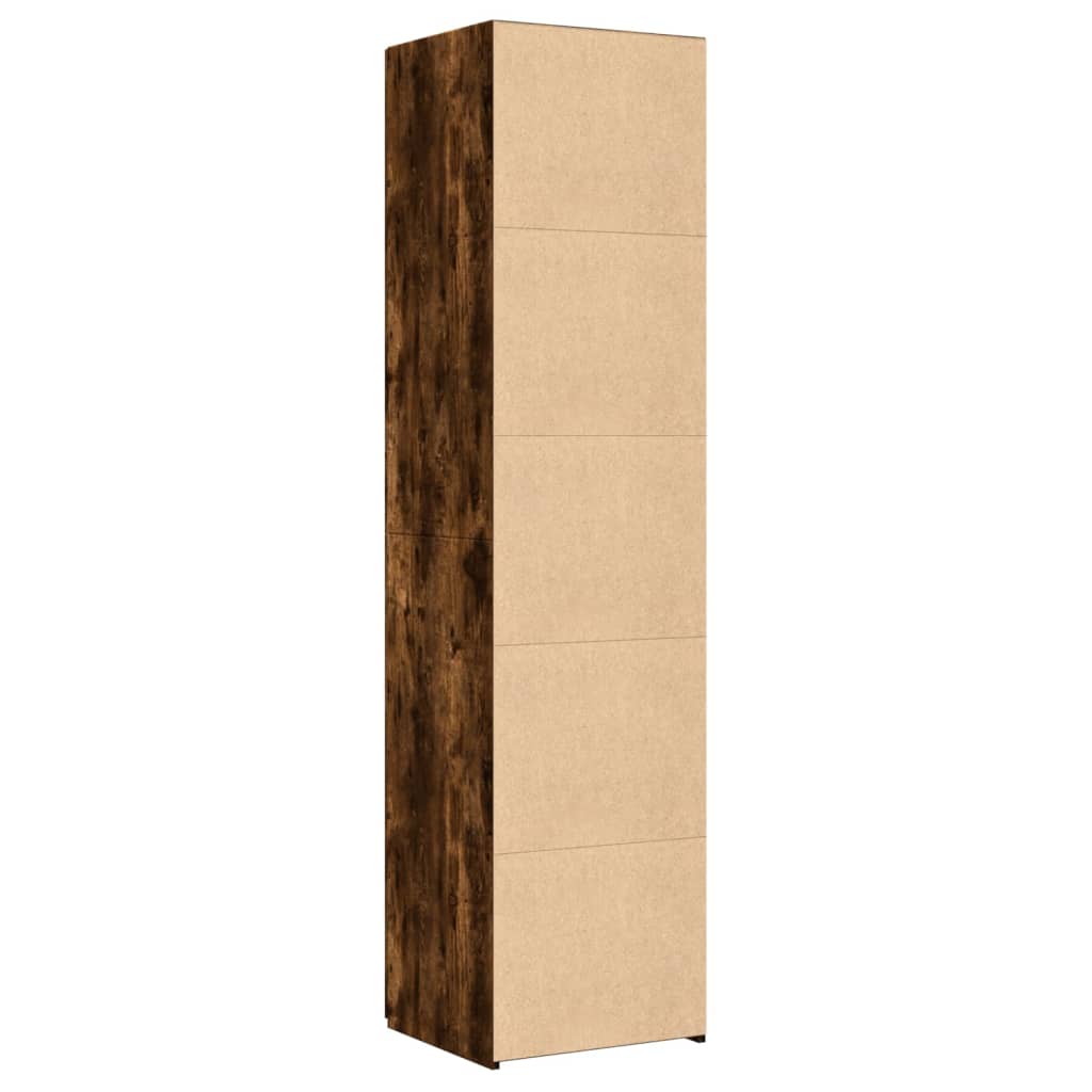 Hoge kast 45x42,5x185 cm bewerkt hout gerookt eikenkleurig