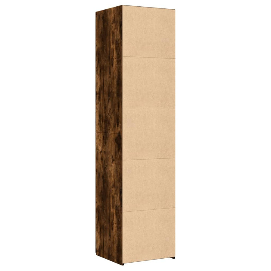 Hoge kast 45x42,5x185 cm bewerkt hout gerookt eikenkleurig