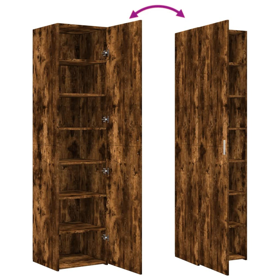 Hoge kast 45x42,5x185 cm bewerkt hout gerookt eikenkleurig