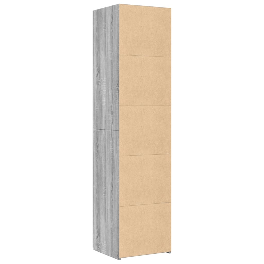 Hoge kast 45x42,5x185 cm bewerkt hout grijs sonoma eikenkleurig