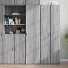 Hoge kast 45x42,5x185 cm bewerkt hout grijs