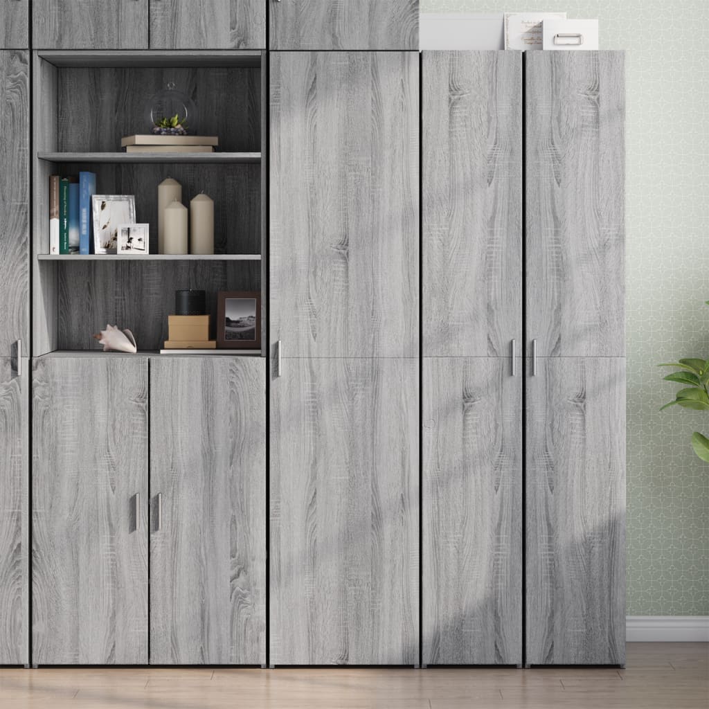 Hoge kast 45x42,5x185 cm bewerkt hout grijs sonoma eikenkleurig
