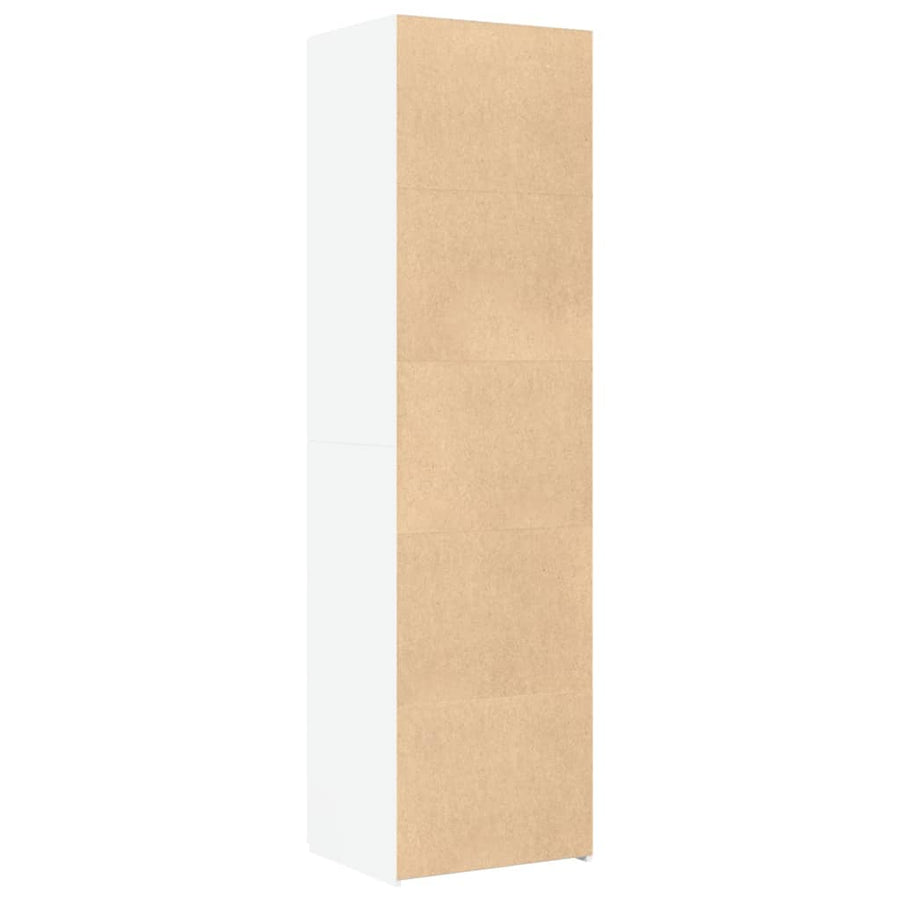 Hoge kast 50x42,5x185 cm bewerkt hout wit