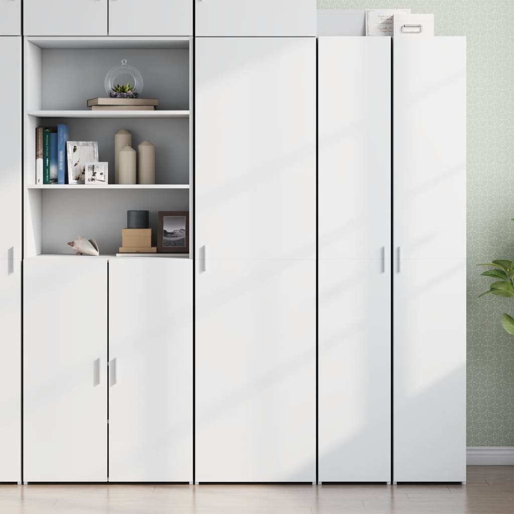 Hoge kast 50x42,5x185 cm bewerkt hout wit
