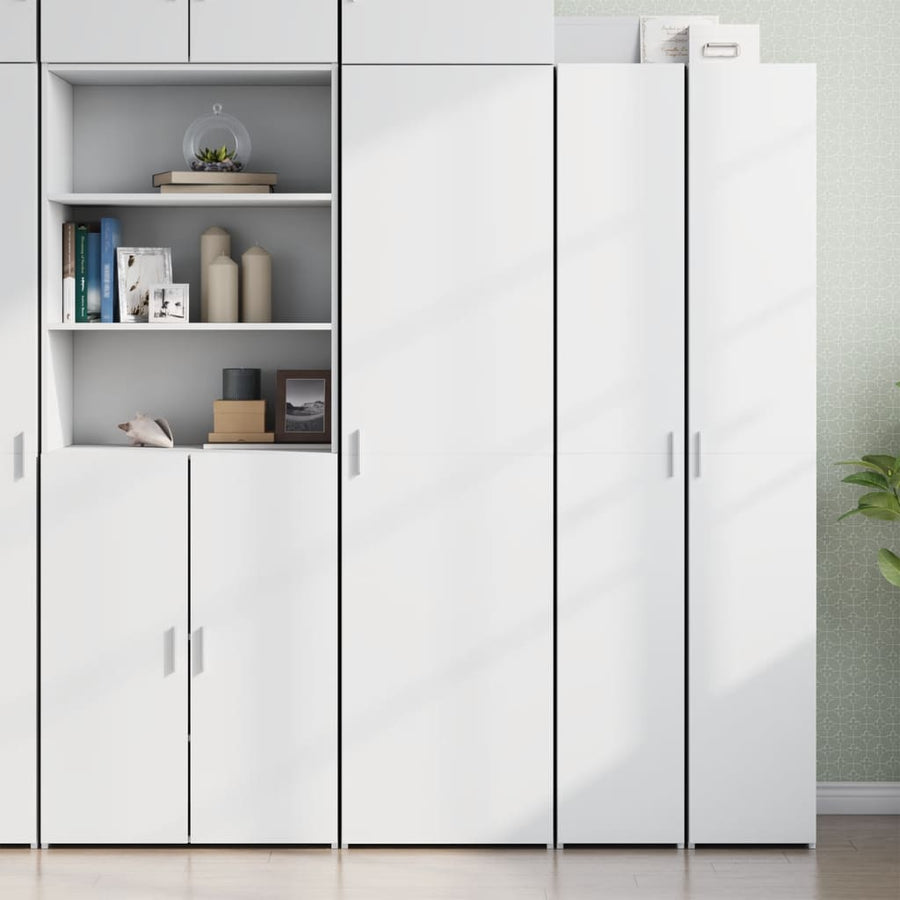 Hoge kast 50x42,5x185 cm bewerkt hout wit
