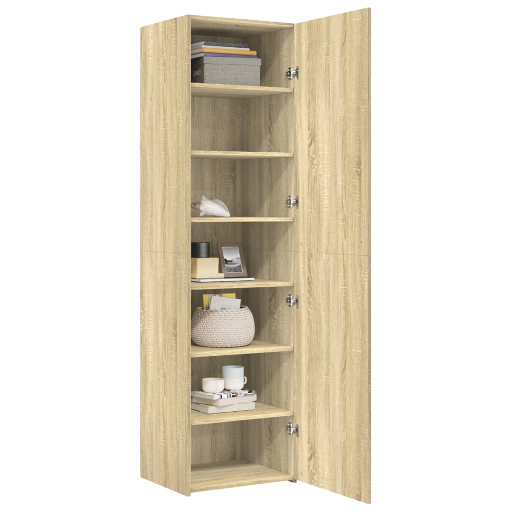 Hoge Kast 50X42,5X185 Cm Bewerkt Hout Kleurig Sonoma eiken