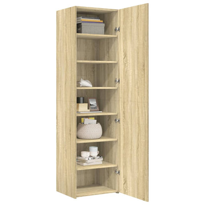 Hoge Kast 50X42,5X185 Cm Bewerkt Hout Kleurig Sonoma eiken