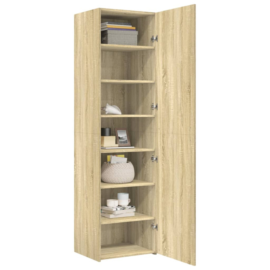 Hoge Kast 50X42,5X185 Cm Bewerkt Hout Kleurig Sonoma eiken