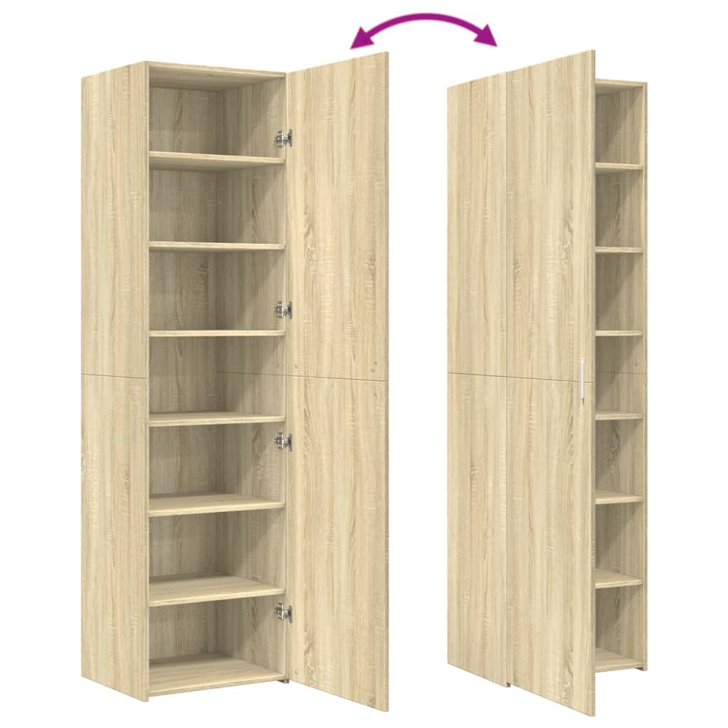 Hoge Kast 50X42,5X185 Cm Bewerkt Hout Kleurig Sonoma eiken