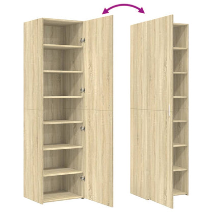Hoge Kast 50X42,5X185 Cm Bewerkt Hout Kleurig Sonoma eiken