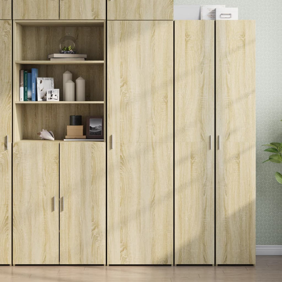 Hoge Kast 50X42,5X185 Cm Bewerkt Hout Kleurig Sonoma eiken