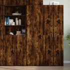 Hoge kast 50x42,5x185 cm bewerkt hout gerookt eiken
