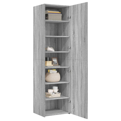 Hoge kast 50x42,5x185 cm bewerkt hout grijs sonoma eikenkleurig
