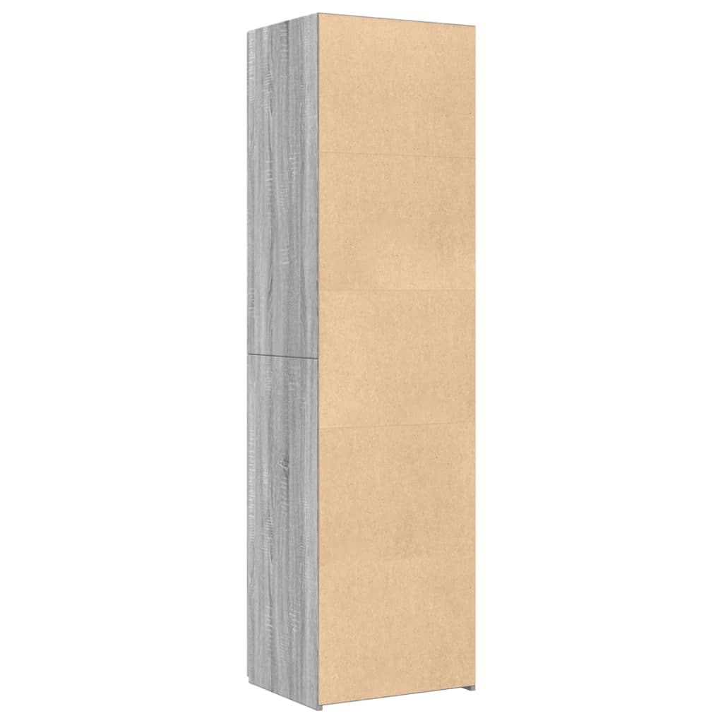 Hoge kast 50x42,5x185 cm bewerkt hout grijs sonoma eikenkleurig