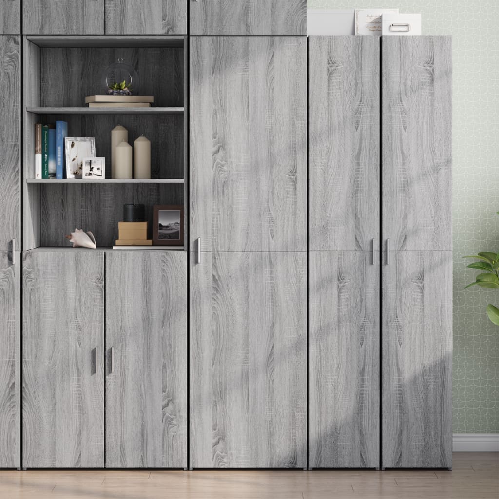 Hoge kast 50x42,5x185 cm bewerkt hout grijs sonoma eikenkleurig