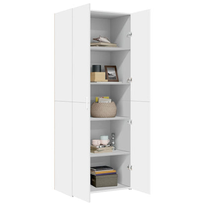 Hoge kast 70x42,5x185 cm bewerkt hout wit