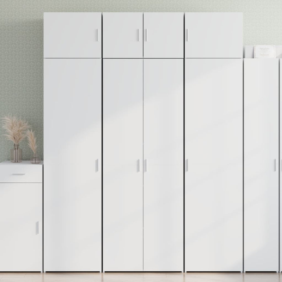 Hoge kast 70x42,5x185 cm bewerkt hout wit