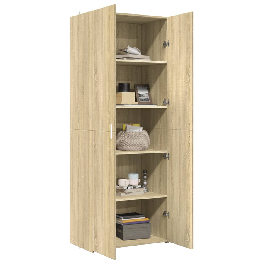 Hoge kast 70x42,5x185 cm bewerkt hout sonoma eikenkleurig