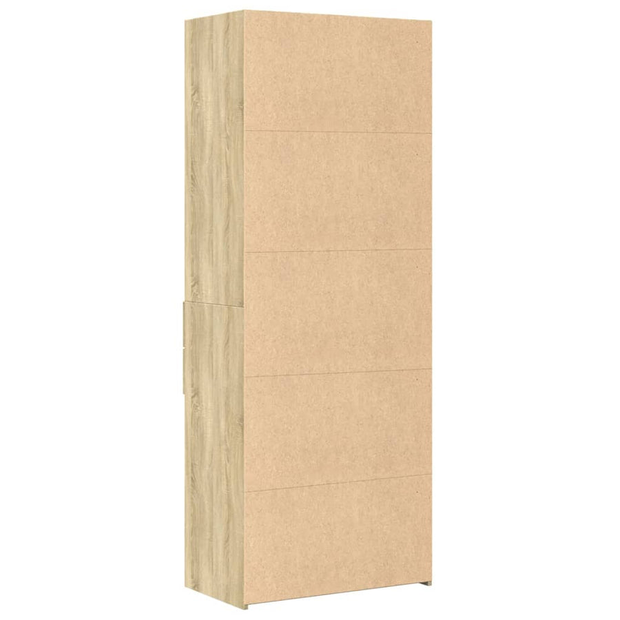 Hoge kast 70x42,5x185 cm bewerkt hout sonoma eikenkleurig
