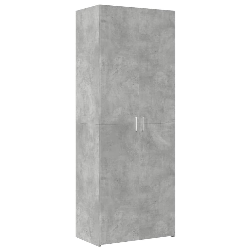 Hoge kast 70x42,5x185 cm bewerkt hout betongrijs