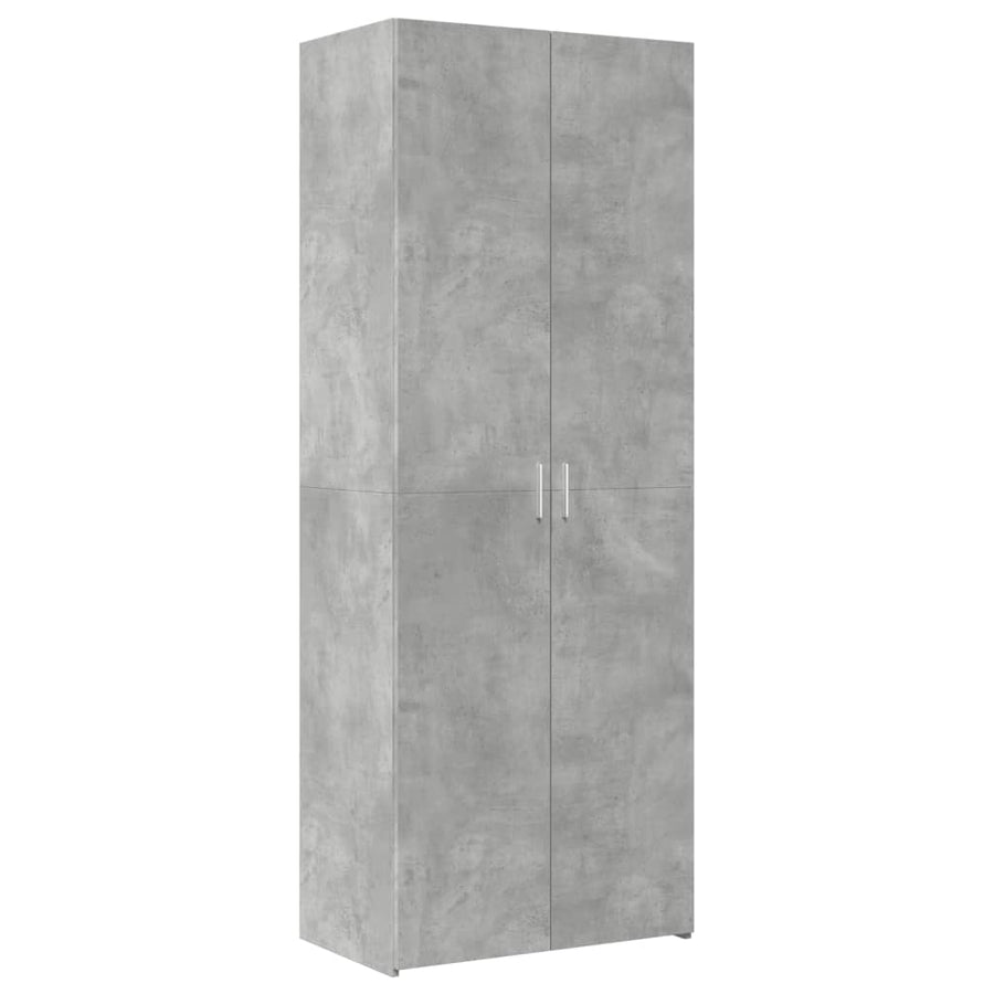 Hoge kast 70x42,5x185 cm bewerkt hout betongrijs