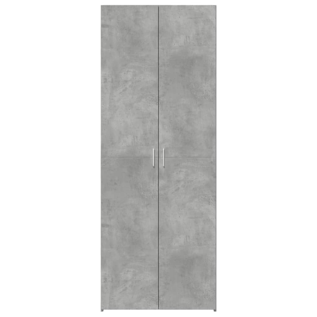 Hoge kast 70x42,5x185 cm bewerkt hout betongrijs