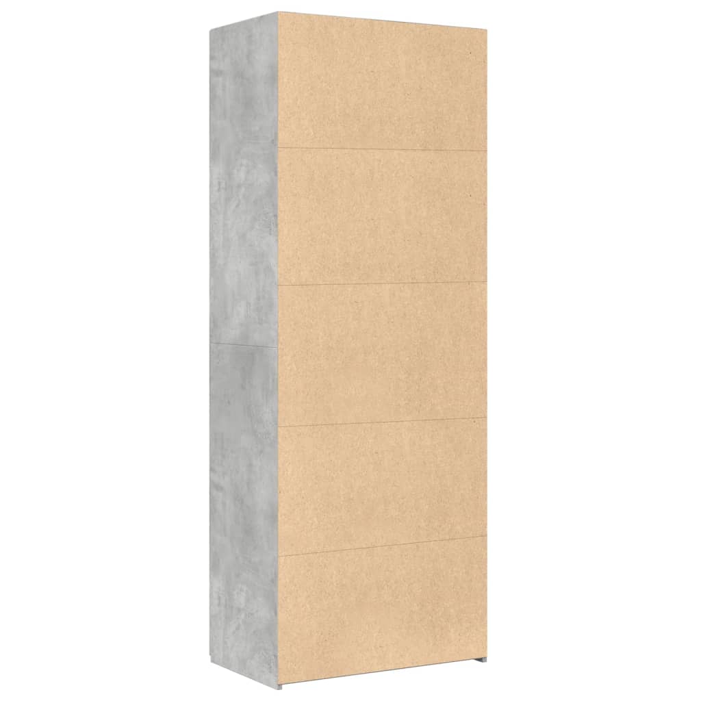 Hoge kast 70x42,5x185 cm bewerkt hout betongrijs
