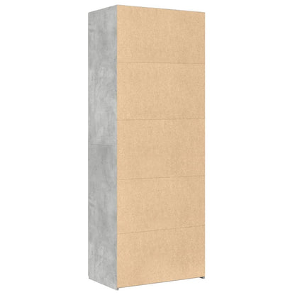 Hoge kast 70x42,5x185 cm bewerkt hout betongrijs