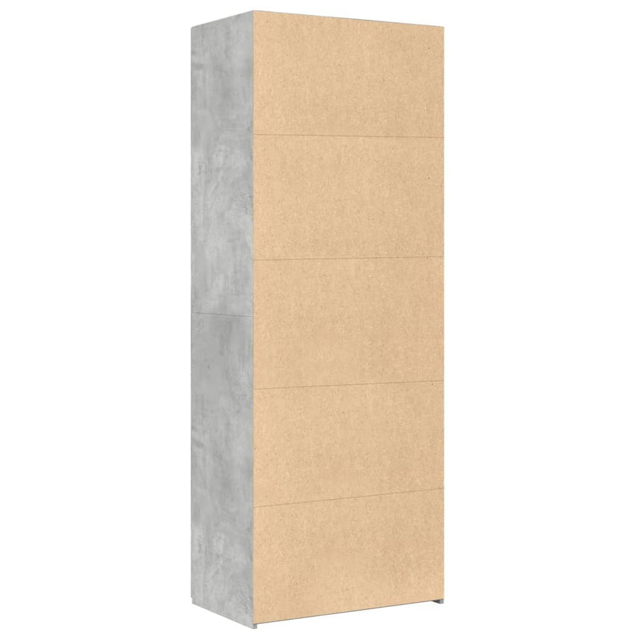 Hoge kast 70x42,5x185 cm bewerkt hout betongrijs