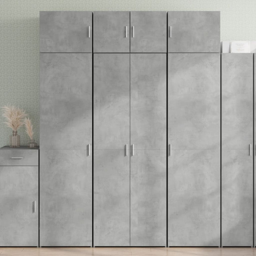 Hoge kast 70x42,5x185 cm bewerkt hout betongrijs