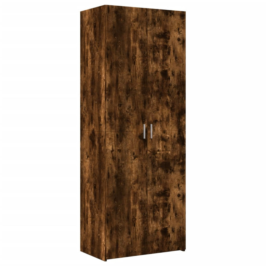 Hoge kast 70x42,5x185 cm bewerkt hout gerookt eikenkleurig