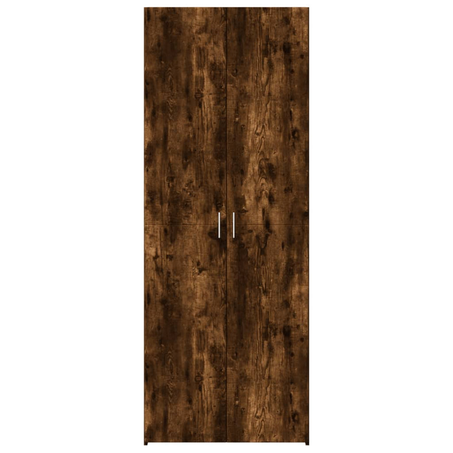 Hoge kast 70x42,5x185 cm bewerkt hout gerookt eikenkleurig