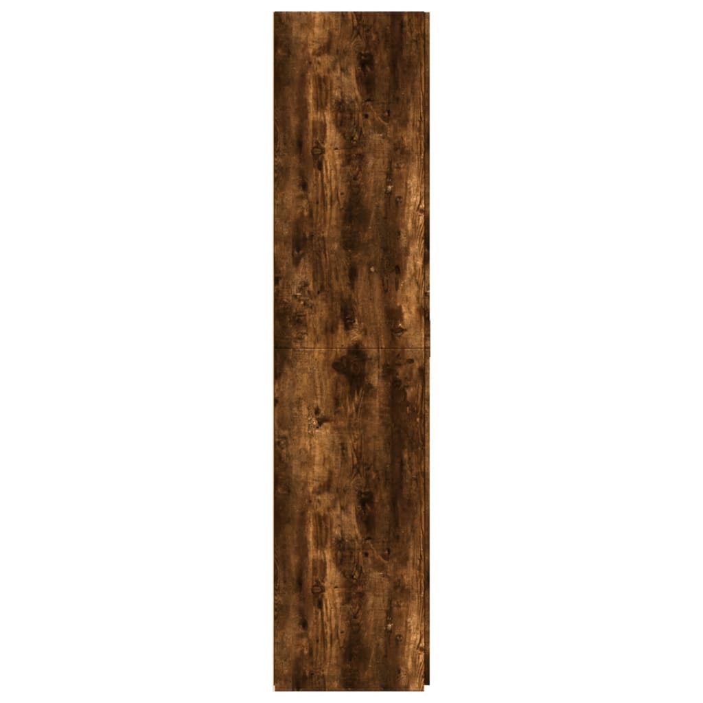 Hoge kast 70x42,5x185 cm bewerkt hout gerookt eikenkleurig