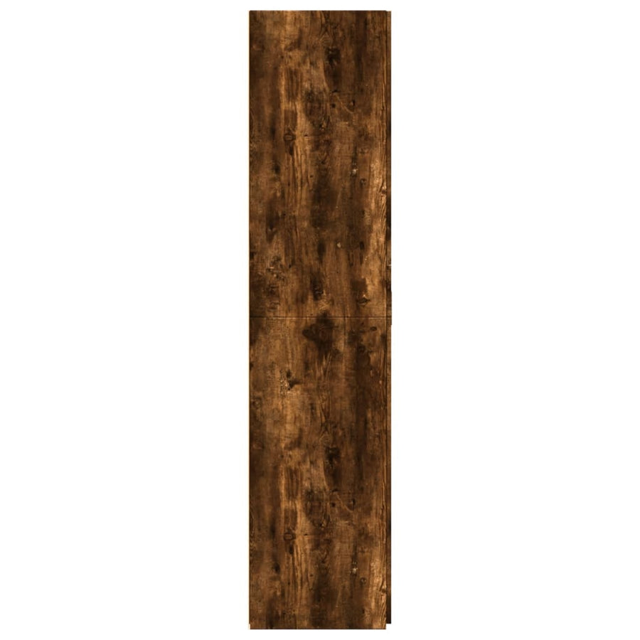 Hoge kast 70x42,5x185 cm bewerkt hout gerookt eikenkleurig
