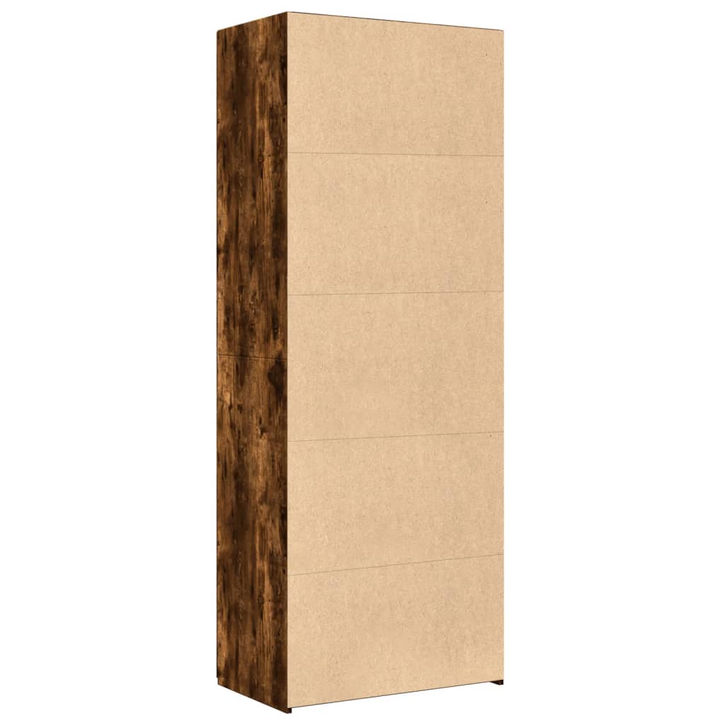 Hoge kast 70x42,5x185 cm bewerkt hout gerookt eikenkleurig